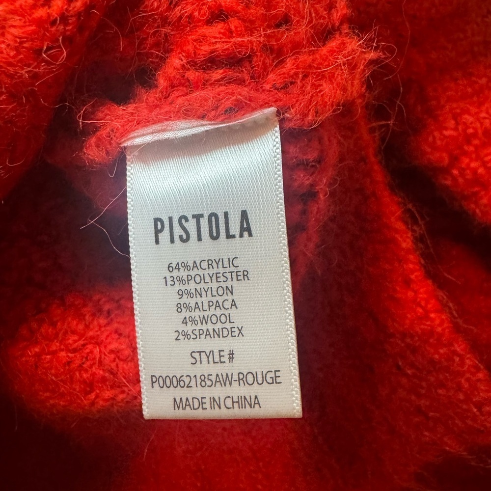 pistola Chunky Red Crewneck Sweater - Picture 5 of 6